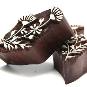 Indian Wood Block Printing Stamp, 1 Pc, Textile Block Printing, Card Making, Paper Printing, Floral, Leaf Design, pottery stamps