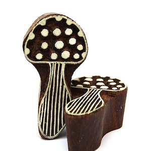 Champignon magique à pois, tampon d'impression au bloc de bois, 1 pièce, impression sur tissu, fabrication de cartes, poterie ou argile, champignons, champignon vénéneux, psilocybine