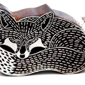 Zorro, sello de xilografía, 1 pieza, impresión textil india, fabricación de tarjetas, sellos de cerámica, sellos de henna y mehindi, bloque de naturaleza