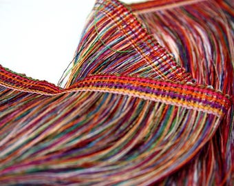 Fringe Trim Long, Chainette  Fringe Lace, 6 Inch Multi Colored Rainbow Trim, 1 yard, Home Decor, FLapper Costumes,Shawl Trim
