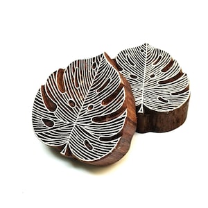 Monstera Leaf  Design Pattern, Wood Block Stamp, 1 Pc., Indian Textile Block Printing, Card Making,  Pottery Stamp, Nature Lovers, Botanical