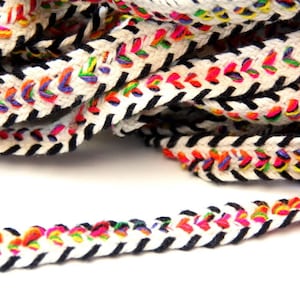 Passamaneria color arcobaleno, pizzo multicolore, passamaneria in cordoncino intrecciato, borsa, tracolla, passamaneria per fascia per capelli da 1 iarda o 3 iarde, cordoncino, fascia per cappello