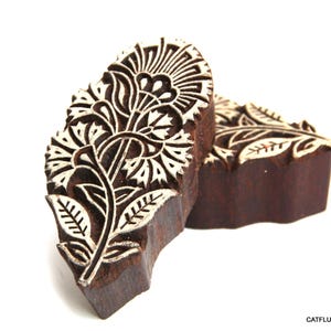 Schottische Distel Blume, Floral, Holz Block Druck Stempel, kompliziertes Design, indischer Textildruck, Kartenherstellung, Keramik Stempel