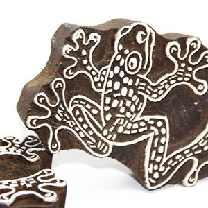 Sello de madera con diseño de rana (1 unidad), impresión en bloque para tela y textiles, fabricación de tarjetas, impresión en papel, regalo para amantes de los anfibios, naturaleza, sello de sapo