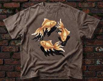 Goldfish T-Shirt, Cute T-Shirt, Beachy Shirt, Grunge Y2K Tee, Cool Vintage Retro T-Shirt Gift, Comfort Colors Unisex T-Shirt