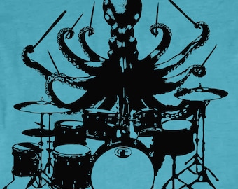 Octopus Playing Drums Shirt - Octopus Men's Shirt - Octopus T-Shirt Gift - Drummer Gift - Octopus Shirt - Drum Player Shirt - Drummer Shirt