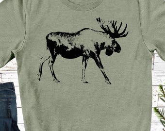 Moose Tshirt ,Moose Shirt , Wild Animal Tshirt ,Moose Gifts, Moose Lover Gift Shirt, Wild Animal Shirt, Moose Sweatshirt,Camping Tee