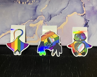 pride animal magnetic bookmarks | holographic | variety of critters