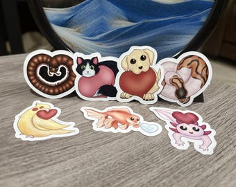 all the pets! | stickers featuring different types of animal family members