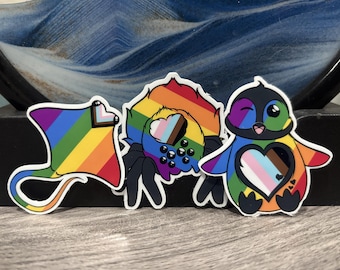 pride animal stickers | variety of critters | water-resistant, glossy