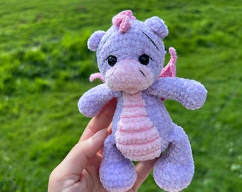 Crochet Plush Dragon, Stuffed Amigurumi Toy (Mini or Medium)