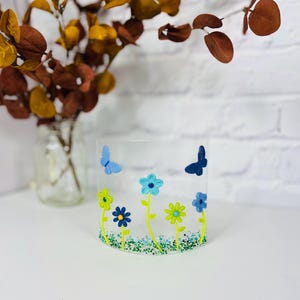 Handmade Fused Glass Art: Wildflower Meadow Decor