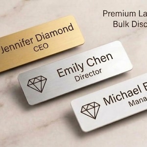 Custom Laser Engraved Name Badge: Plastic ID Pin for Office, Medical, Event Identification
