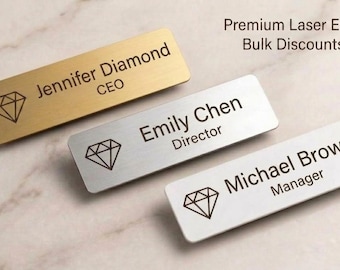 Custom Laser Engraved Name Badge: Plastic ID Pin for Office, Medical, Event Identification