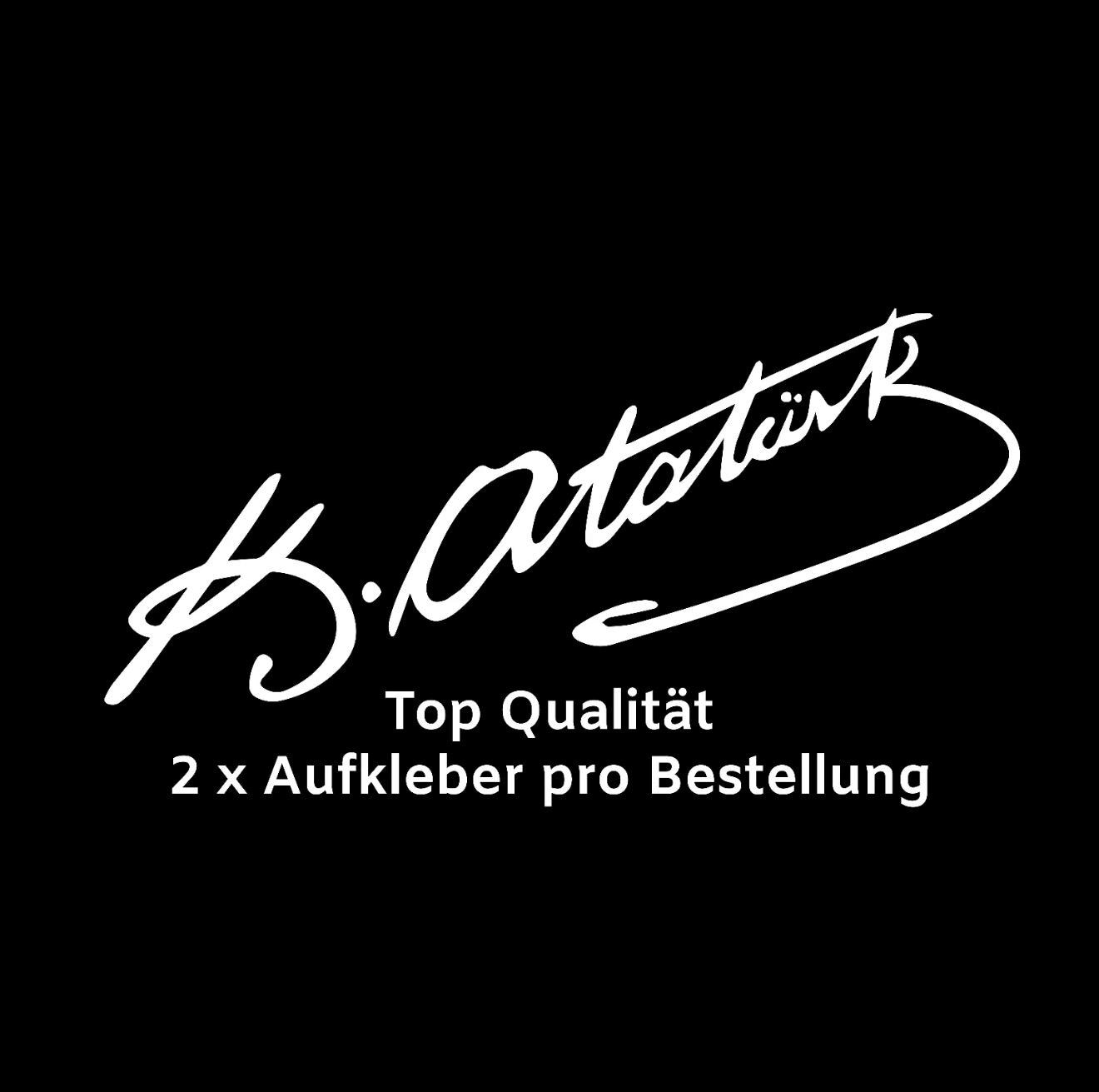 Atatürk Signature Glass Engraved Mirror Decal Sticker - For Car Window Or Body (Turkey)