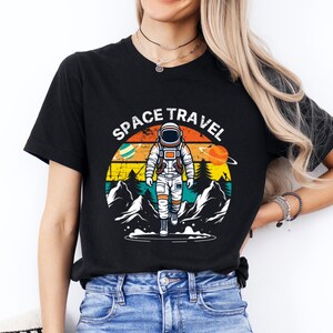 Space Travel Astronaut Unisex Tee Shirt - Galaxy Exploration Costume, Astronomy Lover Gift, Rocket Launch Spacecraft Top, Sci-Fi Fan
