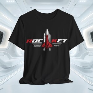 Rocket T-Shirt - Retro Space Shuttle Tee, Vintage Sci-Fi Shirt, NASA Inspired Shirt, Outer Space Graphic Tee, Astronaut Gift for Space Lover