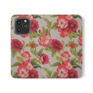 Floral Flip Cases, Wallet Phone Case, Floral Design Phone Cover, Phone Wallet Sleeve, Floral Print Phone Pouch