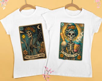 Softball Mom Skeleton Tarot PNG – Funny Witchy Clipart (Digital Download)