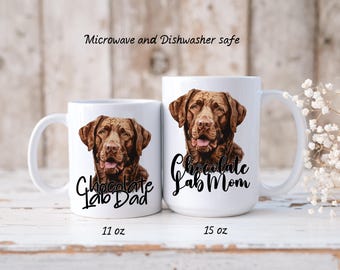 Chokladlabrador-kaffemugg -- Chokladlabrador mamma eller pappa 300 ml och 450 ml vit keramikkaffemugg