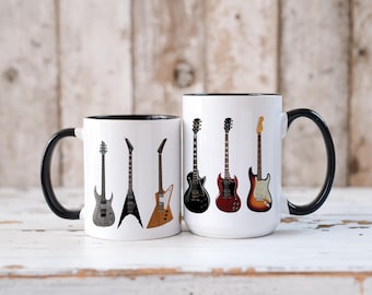 Guitar Mug, Guitar Gifts, Musician Mug, Music Teacher Gift, Guitar Gift Ideas, Guitar Player, Guitar Teacher Gift, Musician Gift, Accent Mug