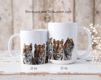 An Ambush of Tigers White Ceramic Mug 11 oz or 15oz