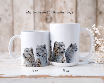 A Gang of Snow Leopards 11oz or 15 oz White Ceramic Mug