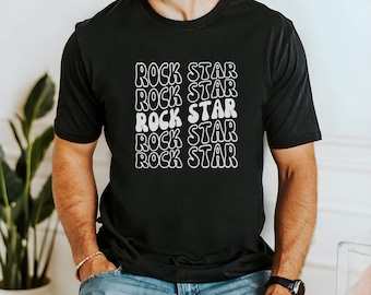 Rock Star T-Shirt - Rock Tshirt, Vintage Rock Star, Retro Rock Star, Rock and Roll Shirt, Retro Rock Star, Rock and Roll, Rock Star Geschenk