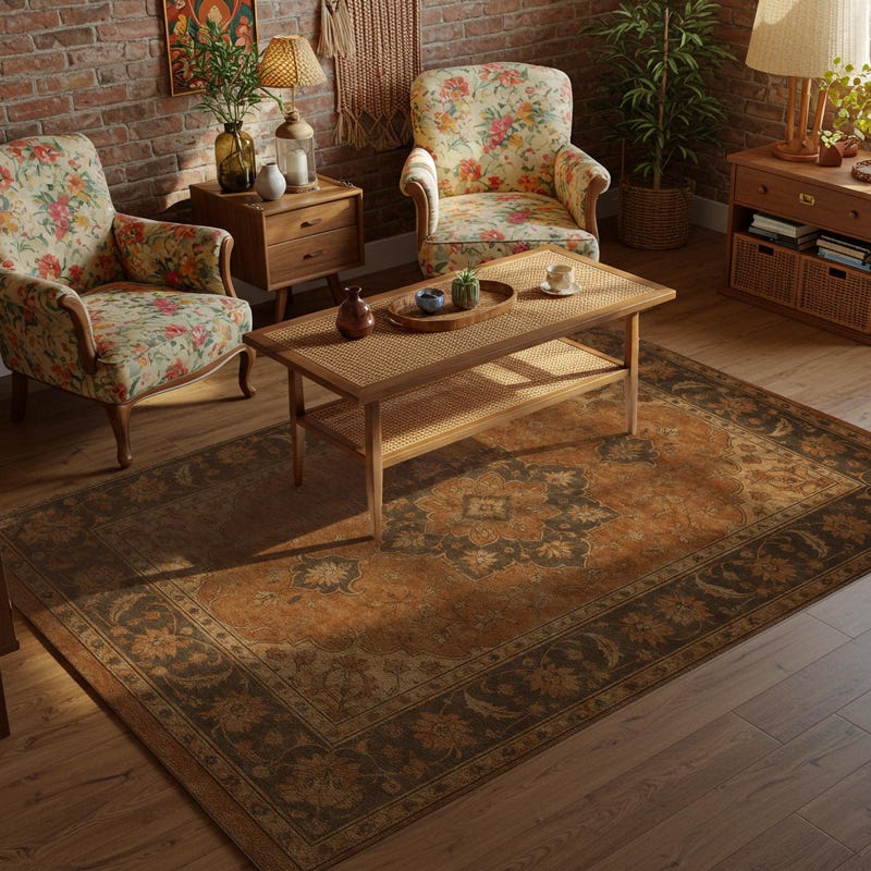 Forom Rust Rug Washable Rust Rug - Etsy