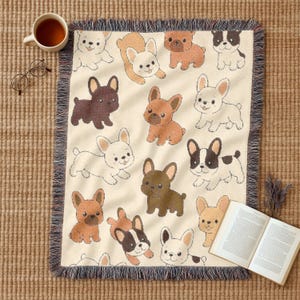 Puppy Woven Blanket: Cozy Dog Lover Throw for Sofa, Couch or Bed
