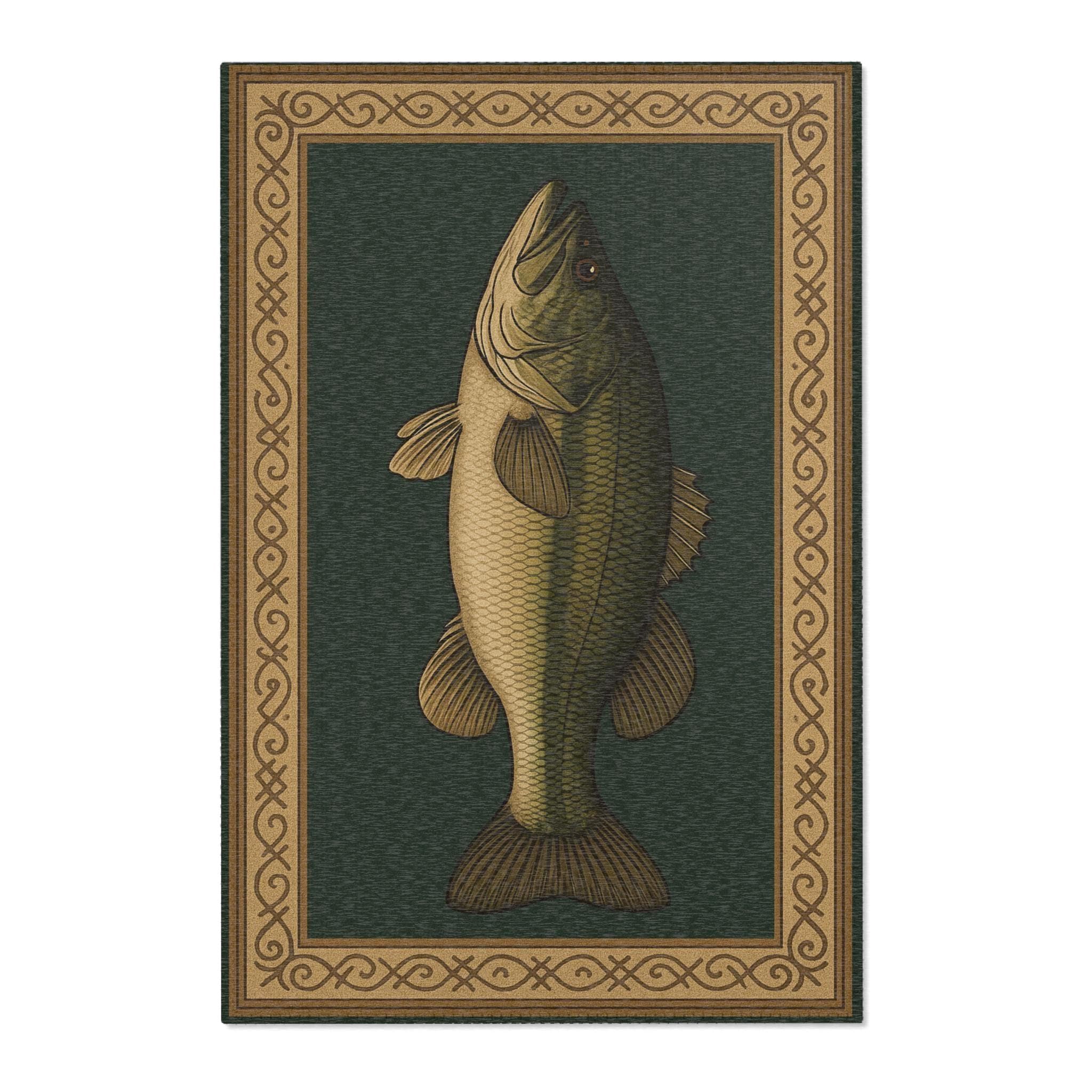 Fish Rug Bass Bass Fish Area Rug: Rustic Cabin & Lake House Decor - Etsy