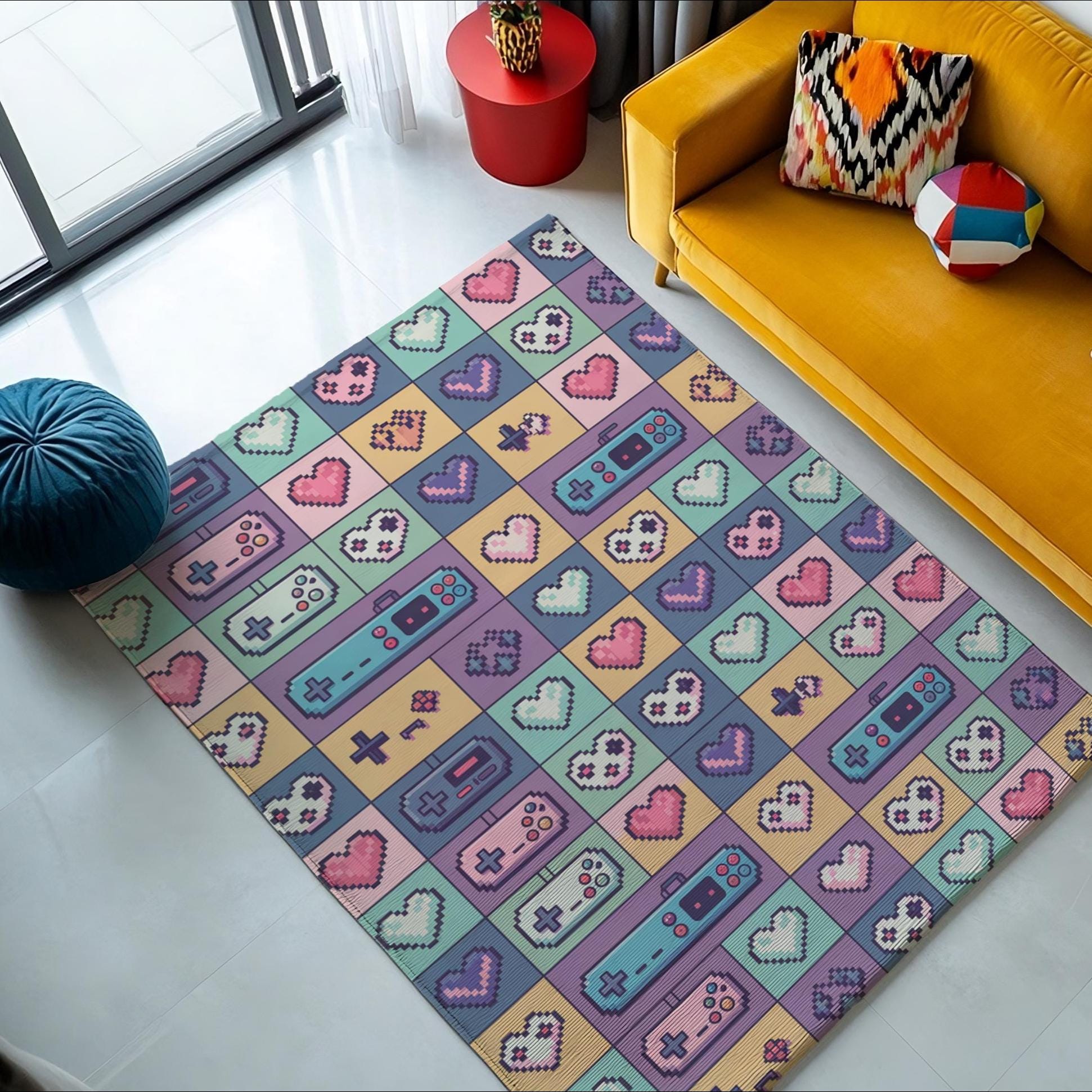 Pixel Heart Rug - Etsy