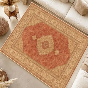 Red Bohemian Area Rug: Cozy Living Space Decor