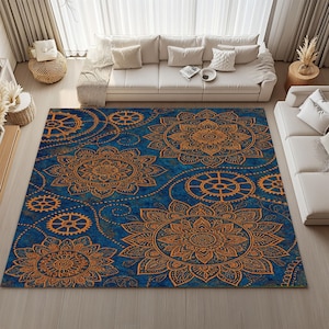 Mandala Area Rug – Washable Non-Slip Runner for Corridor, Bedroom or Bedside | Colorful Boho Floor Mat & Housewarming Gift