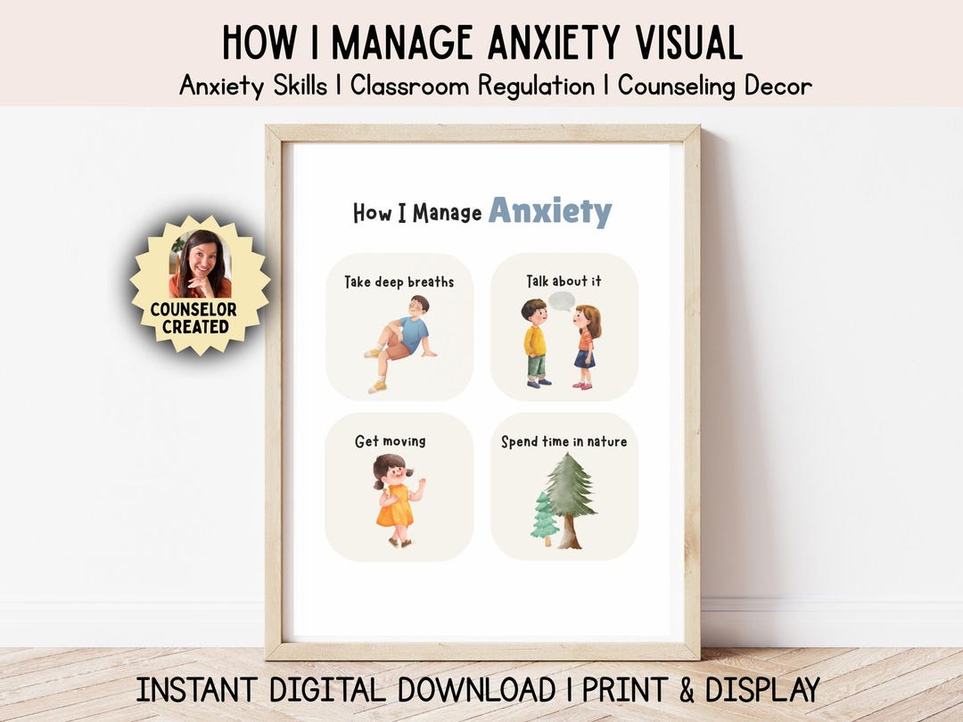 Kids Anxiety Coping Skills Poster | How to Manage Anxiety for Kids ...