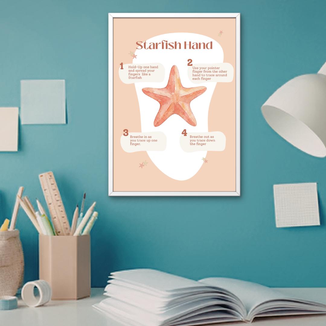 Starfish Exercise Inpp Calm Corner Poster- Starfish Breathing Exercise, Calm Down Tool ...