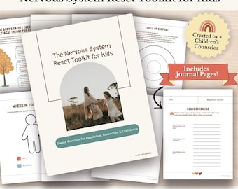 Nervous System Reset Toolkit for Kids: Vagus Nerve Exercises (Digital Download), Regulation Worksheets, School Counseling Resources