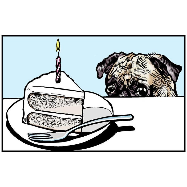 Pugs Funny Birthday Card Unique Pug Gift Set of 5
