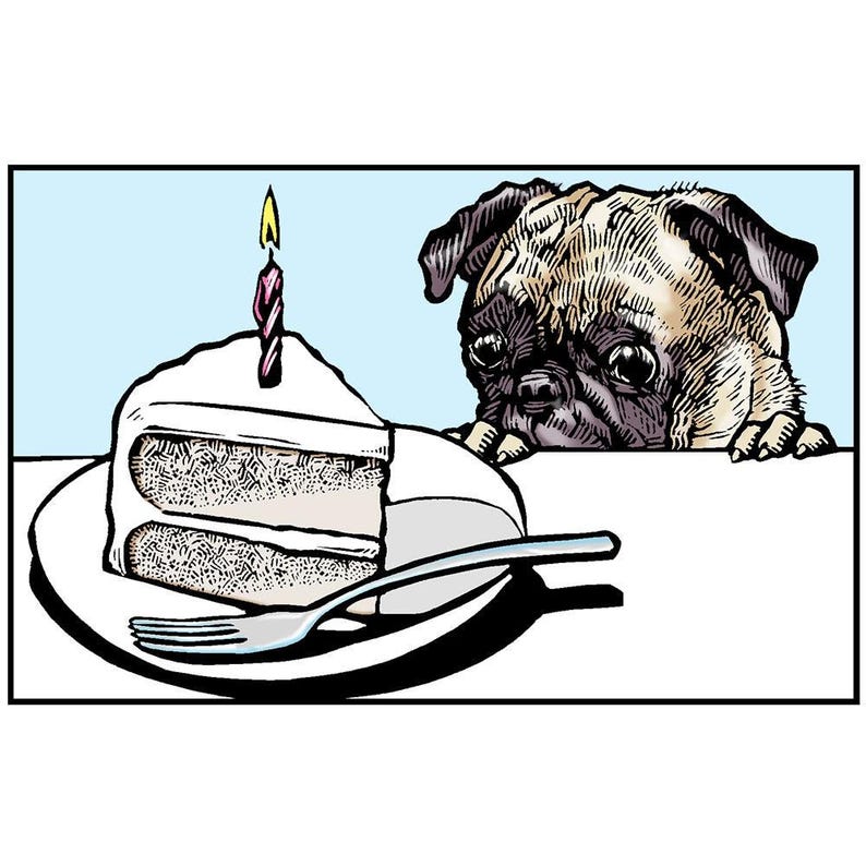Pugs Funny Birthday Card Unique Pug Gift Set of 5