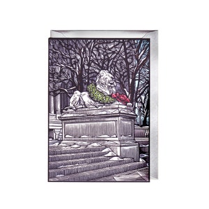 Set of 5 "New York Public Library Lions" Card and Envelopes