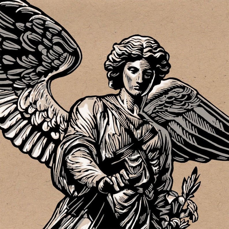 Guardian Angel / Birthday Card / Angel Art Print / Mothers Day / Gift for Mother / Gift for Her