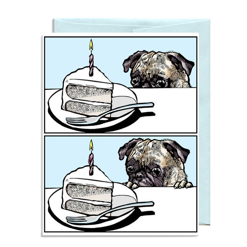 Pugs Funny Birthday Card Unique Pug Gift Set of 5