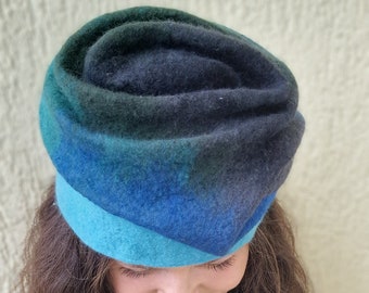 Original felt hat for woman gray green blue colors mix M size Raedy to send