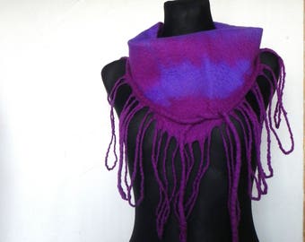 Ultra violet scarf, spring fashion, designer scarf, felt scarf, violet scarf, wool scarf, merino wool scarf, spring fashion scarf, for her