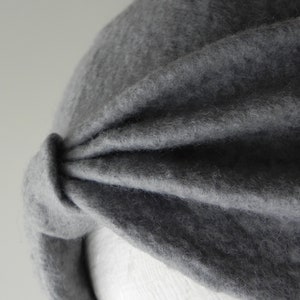 Gray color felt hat turban, original woman accessory for winter image 7