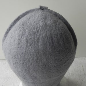 Gray color felt hat turban, original woman accessory for winter image 5