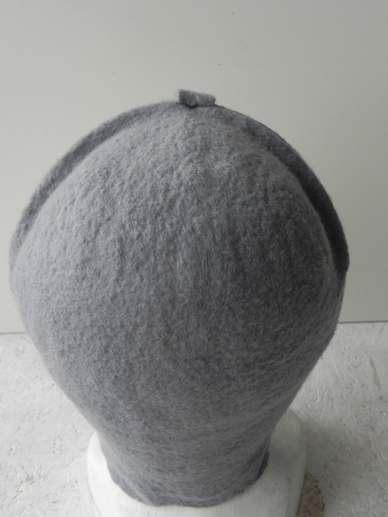 Gray color felt hat turban, original woman accessory for winter image 5