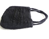 Felted wool handbag from merino Wool and Linen Black color Original and comfortable Women Accessory Ready for shipping