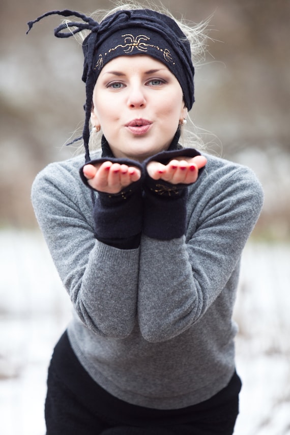 Felted Merino Wool Headband: Warm Winter Accessory - Etsy display picture 3