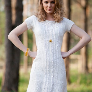 Felted Wedding Dress from Wool and Silk Romantic Alternative bride dress image 5